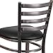 Flash Furniture HERCULES Series Clear Coated Ladder Back Metal Restaurant Barstool - Black Vinyl Seat (Pack of 1)