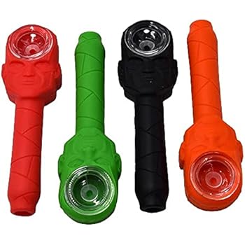 Silicone Pipe Captain Inspired Silicone Hand Pipe with Glass Bowl