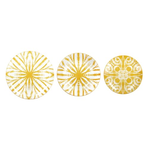 BRANDANI Batik Servizio Tavola Piatti Set 18 Pezzi Giallo Porcellana