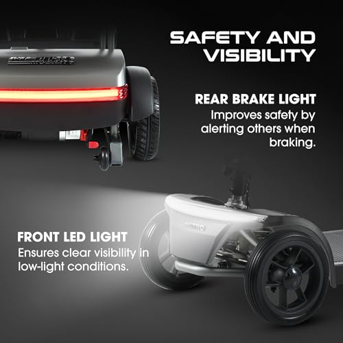 Compact Callapable Light Weight Airline Approved Mobility Scooters for Seniors Adults Foldable Lightweight Under 50 lbs,All Terrain 4 Wheel Power Electric Motorized Scooter for Travel,15 Miles