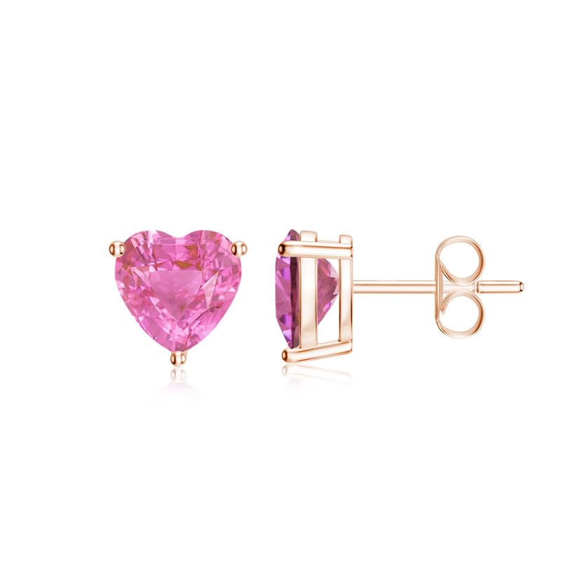 Image of Goldhartz Sterling Silver Genuine, Created or Simulated Birthstone Gemstone 7mm Heart Stud Earrings