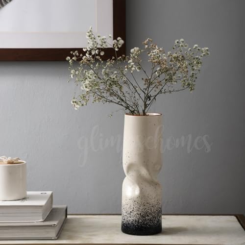 Glimpse Homes Ombre Twisted Ceramic Vase | 9 inch | Cylindrical |...