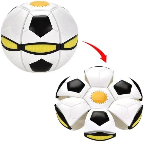 LED Pop Up Soccer Ball Toy for Kids, Flying Saucer Transform Ball with 6 Lights, High Bounce Outdoor Backyard Game, Light Up Sports Toys, Children’s Day Birthday Gifts for Boys Girls