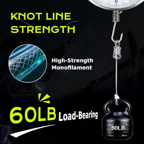 Image of Pre-Tied Dropper Loop Knots Fishing Line, 80 Knots Monofilament Leader with 5.5 inch Loop Diameter & 18 inch Spacing, Saltwater & Freshwater Fishing Knots Line for Sea Bass, Snapper, Cod