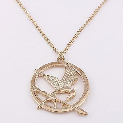 Mockingjay Necklace Hunger Games Victorious Badge Necklace Cosplay Accessories (Golden Color)