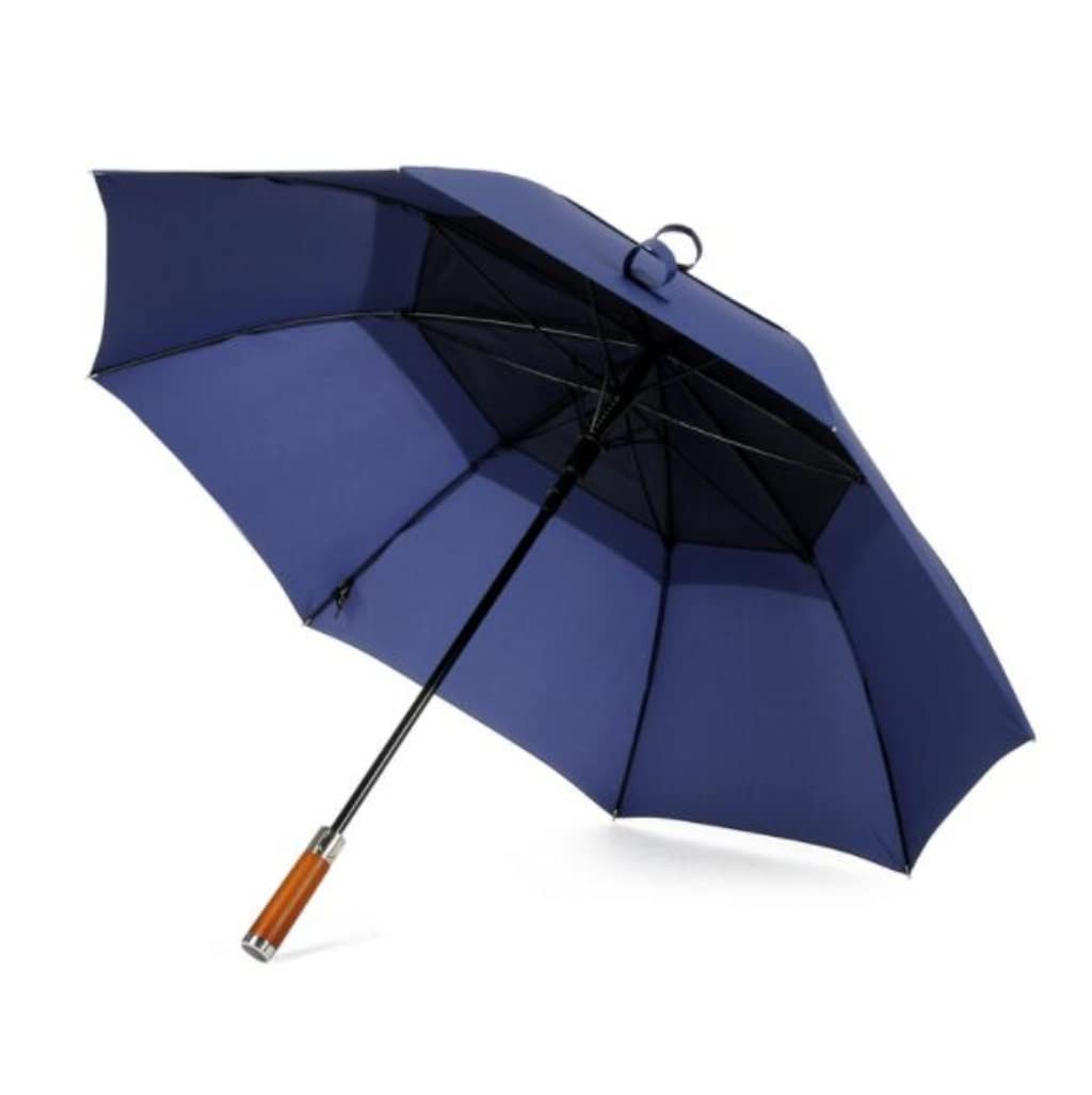 XYNSNDB Ombrello Ombrello da Golf Aperto Automatico Ombrello Antivento con Bastone Grande Manico in Legno Ombrello da Pioggia E Ombrellone da Lavoro retrò ventilato (Blu : Blu)