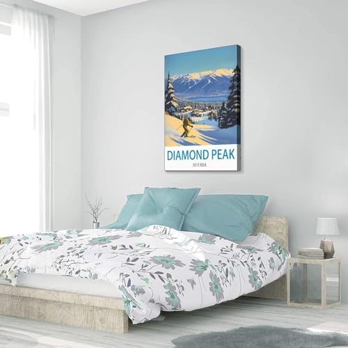 Affiche Diamond Peak Nevada poster rétro de collection pour décoration murale raffinée