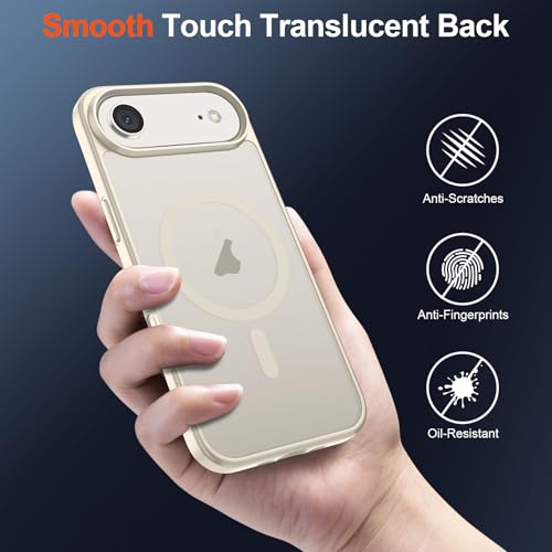 Image of SUPFINE Magnetic for iPhone Air Case (Compatible with MagSafe)(Military Grade Drop Protection) Slim Translucent Matte Shockproof with Anti-Fingerprint Phone Cover for 17 Air,Antique White