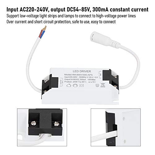 Driver de LED, Transformador de Corrente Constante de 24W, Alta Eficiência, para Iluminação LED, Mat