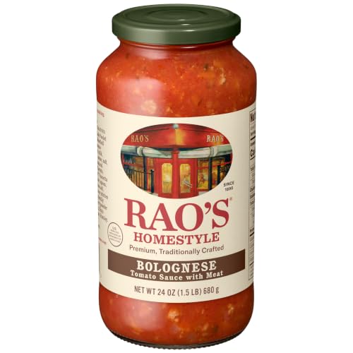 Rao's Homemade Bolognese Sauce 24 oz, Tomato Sauce, All Purpose, Keto Friendly Pasta Sauce, Premium Quality Tomatoes from Italy, Beef, Pork &amp; Pancetta