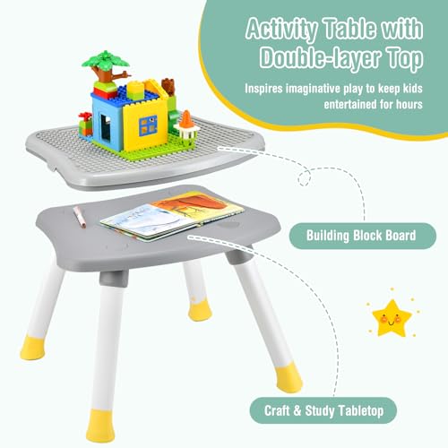 Image of GLACER 8 in 1 Convertible Baby High Chair - Adjustable High Chairs for Babies and Toddlers with Removable Tray, Dual Cushions, Activity Table and Chair Set, Booster Seat, Stool (Yellow)