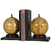 Deco 79 Pair of Traditional Wood and Metal Globe Book End 8" H, 6" W-38119, 8" and 8" H, Textured Multicolor Finish