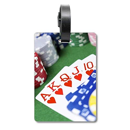 Étiquette de valise Flush Hearts poker : accessoire de voyage et identification de bagage
