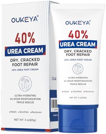 OUKEYA Urea Cream 40%, Foot & Hand Lotion for Dry Cracked Rough Skin