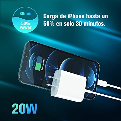Jecoo Cargador USB C Portátil Cargador Tipo C 20W Carga Rápida Compatible  para iPhone 13 12 11 Pro MAX iPhone Mini X XS… - Celulares Online