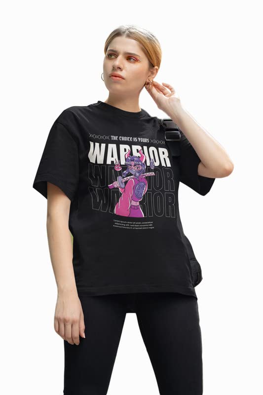 Warrior Oversized fit T-Shirt for Women 3 41vi9A4lomL