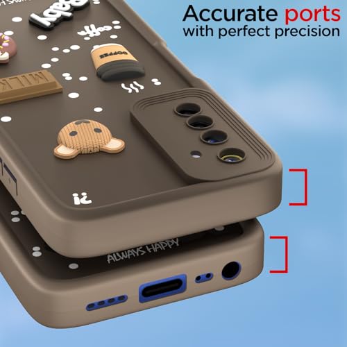 Image of Outlouders Back Cover for Realme 6 / 6i | 3D Cartoon Bear Cute Fun Silicone Full Body Protection Bumper Case (Brown)