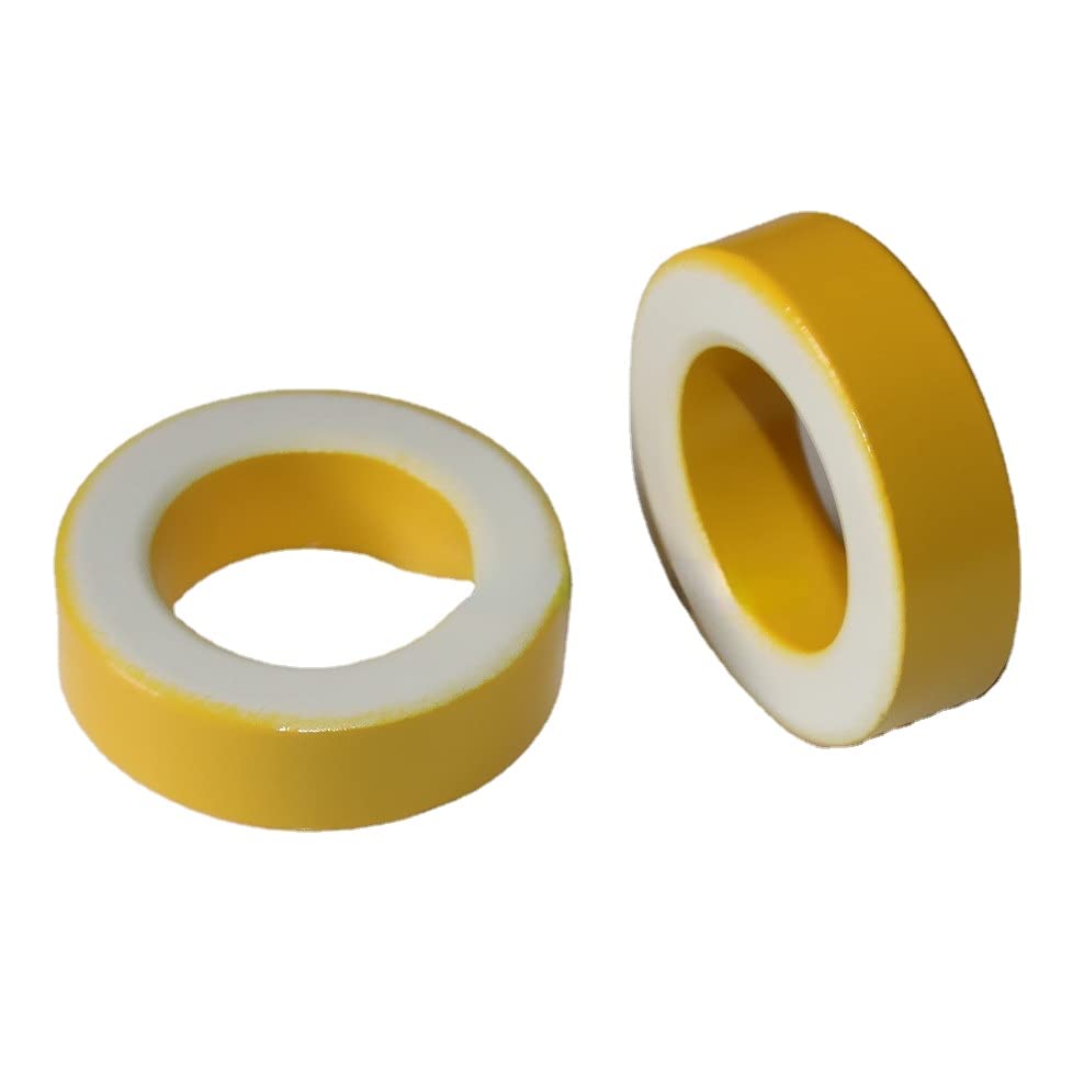 Lot de 20 noyaux magnétiques annulaires T141-26 - Noyau en poudre de fer 36 x 22 x 11 mm for l'électronique, coloris jaune et blanc
