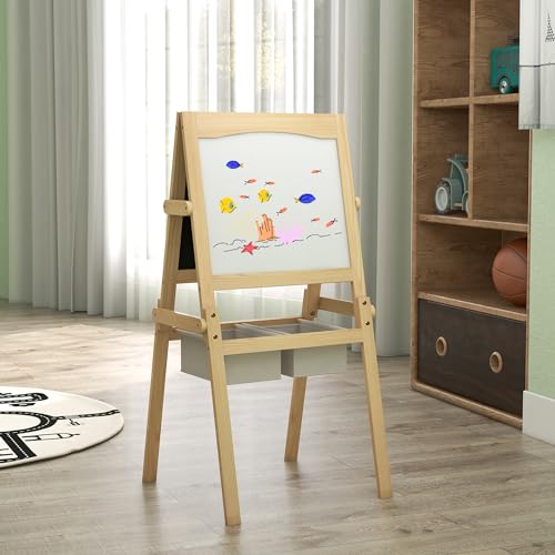 Tableau chevalet enfants double face tableau noir rouleau de papier - 3