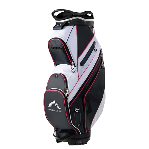 UNIHIMAL 14-Way Golf Cart Bag with Organizer Divider & Rain Cover (Black-White)