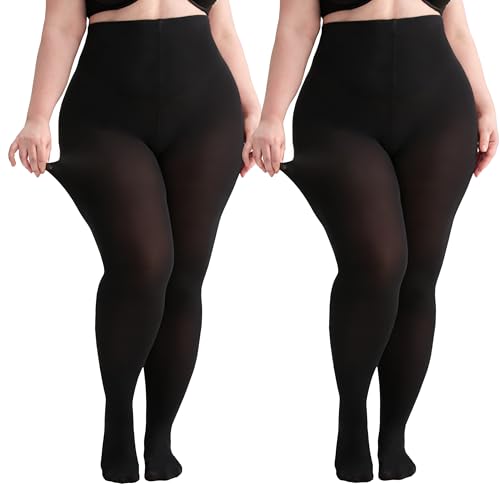 Image of Women's Plus Size Tights High Waist Sheer Semi Opaque Ultra-Soft Pantyhose XL, 2XL, 3XL, 4XL
