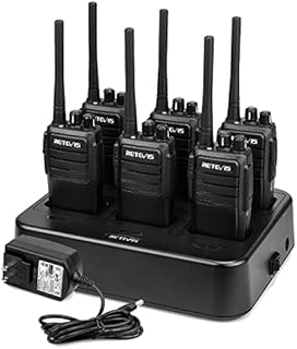 Retevis RT21 2 Way Radio Long Range, Walkie Talkies for Adults, Heavy Duty Rechargeable Two Way Radios with Six-Way Charger, for Manufacturing Education Government(6 Pack)