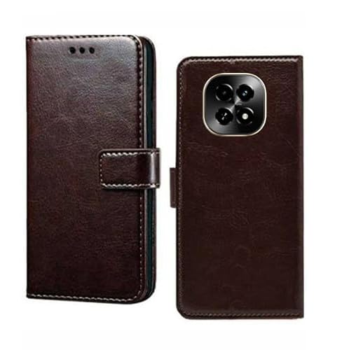 FENGSHUI Vintage Flip Case Leather Finish | Inside TPU with Card Pockets | Wallet Stand | Shock Proof | Magnetic Closure Flip Cover for Realme C63 5G - Attractive Coffee Brown (B0DD3VFB8Q) Amazon Price History, Amazon Price Tracker