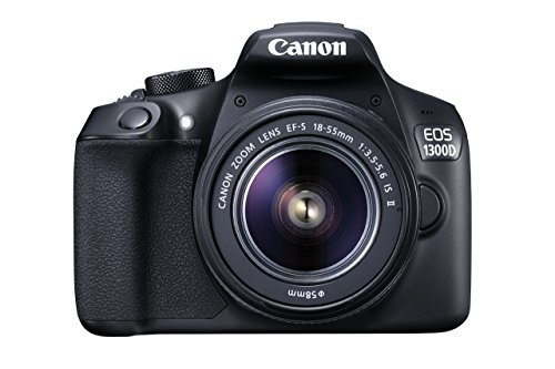 Canon EOS 1300D DSLR Camera with EF-S18-55 IS II F3.5-5.6 Lens - Black (Renewed)