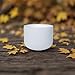 CALM CLANG 8 Inch F Note 432hz Heart Chakra Crystal Singing Bowl Healing Pure White with Carrying Case and Rubber Mallet Suede Strikers Oring