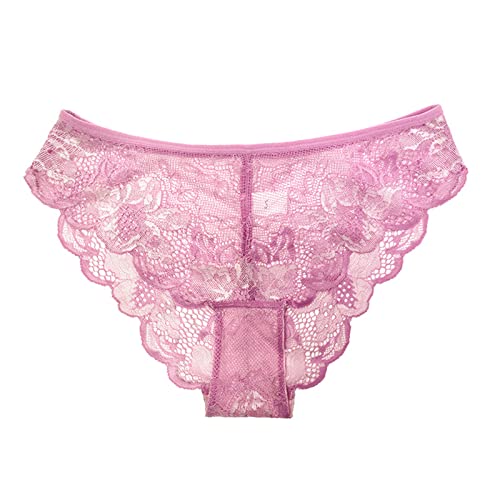 Amikadom Tanga de renda e elastano para adolescentes Y2K 71, rosa, G