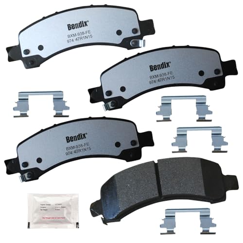 Image of Bendix Fleet Metlok MKD974FM Semi-Metallic Rear Brake Pads for Select Models Chevrolet Express 2500, 3500, Cargo, Pasajeros, GMC Savana 4500