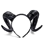  Haarreif mit Teufelshörnern Schaf Horn Stirnband Dämon Hörner Kopfschmuck Accessoire für Halloween Karneval Kostüme Fotos Requisiten