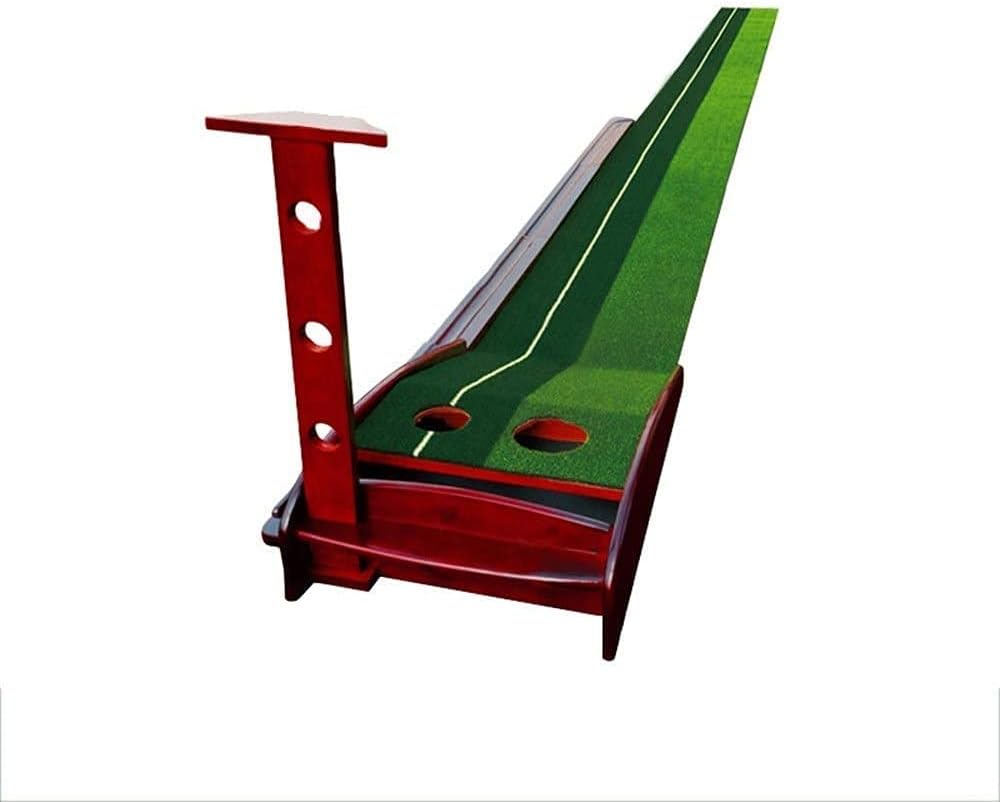 Amberbaby ゴルフ装置人工芝生 ゴルフパッティングトレーナー屋内 屋外ゴルフ自動リターンパッティングトレーナーマットトラック屋内パッティンググリーン2穴 2サイズの重力ボール屋内屋外ゴルフに戻る Color Green Size 300cm 3balls Carecover In