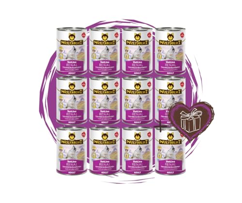 Wolfsblut Vetline Hundefutter - RENAL, 12x395g - Sparbundel, Sparpaket - inklusive Warnicks Tierfutterservice Hundesnack Goodie
