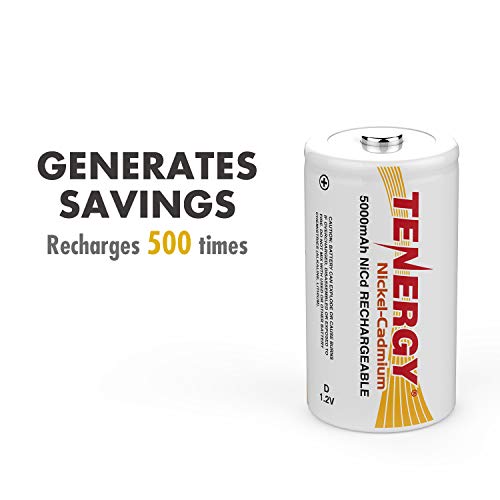 Tenergy Rechargeable Nicd D Batteries And T9688 Lcd Smart Charger, 4 Pack D Size Battery Cells And Charger #TOP2
