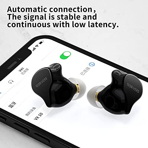 Fone de ouvido sem fio KZ VX10 TWS Bluetooth 5.2 1DD + 4BA com redução de ruído de jogo de música de