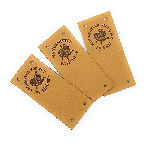 Center fold leather labels Custom folding labels Personalized logo labels Leather labels Branding tags Clothing labels Knitting labels 25 pc