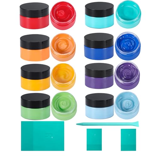 8PCS Chalk Paste Kit with 3 Chalk Paste Squeegees 8 Colors Screen Printing Ink for Stencils Reusable Self-Adhesive Silk Screen Stencil Paint Starter Kit for Craft DIY Home Decor & Chalkboard