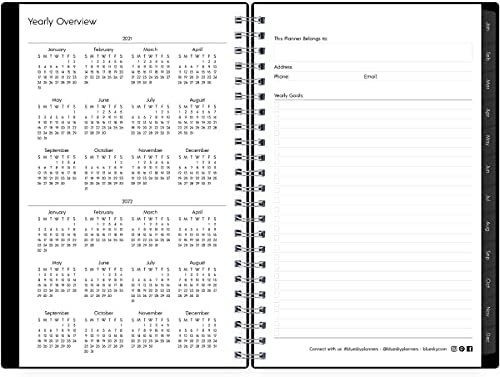 Blue Sky 2021-2022 Academic Year Weekly & Monthly Planner, 5" x 8", Flexible Cover, Wirebound, Enterprise (130611)