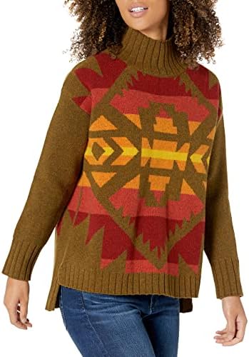 Pendleton Women's Crew Neck Graphic Pullover Sweater, Dark Bronze Multi, MD