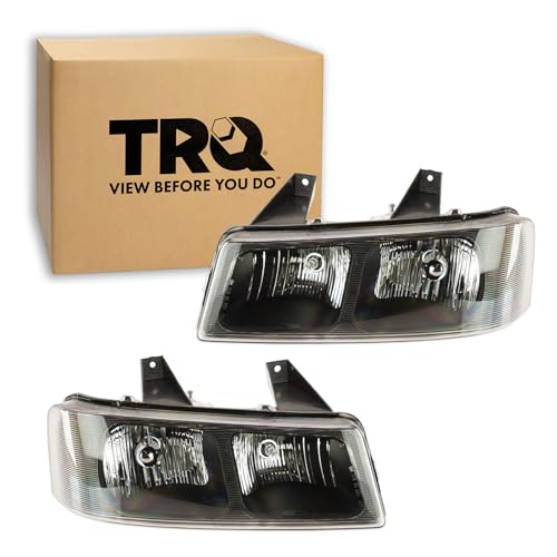 Image of TRQ 2 Piece Headlight Assembly Set Driver & Passenger Side Compatible with Chevrolet Express Van 1500 GMC Savana 2003-2014 2500 3500 2003-2023