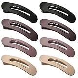 Ptrin Lot de 8 grandes pinces à cheveux plates pour cheveux fins et épais, en forme de bec de canard, confortables et antidérapantes, pour cheveux épais, longs, courts et bouclés (A 8)