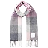 [matti totti] Peach × Gray カシミヤ マフラー カシミア マフラー 大判 厚手 レディース チェック柄 チェック ストール 100 女性 ロング リバーシブル カシミヤマフラー カシミアマフラー ギフト プレゼント B0011B-32