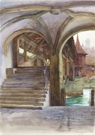 Toile Il Ponte a Lucerna Frank Dicksee | Réveillez vos murs blancs avec ce 60x90cm