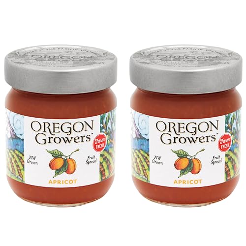 Oregon Growers, Apricot Jam - Apricot Preserves and Jams, Natural Fruit Spreads, Non-GMO, No High-Fructose, No Preservatives, Apricot Spreads - 12 Oz (2-Pack)