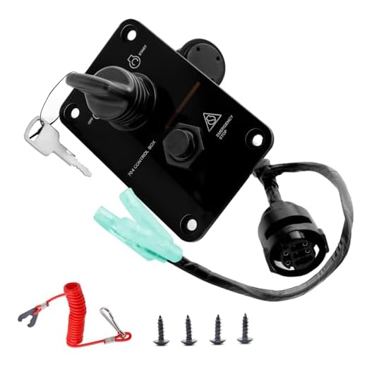 Outboard Key Switch Panel,Single Engine Marine Ignition Main Switch Assembly On-Off-Start 704 Control Box Replacement for Yamaha Outboard Yacht 704-82570-12-00 704-82570-08-00
