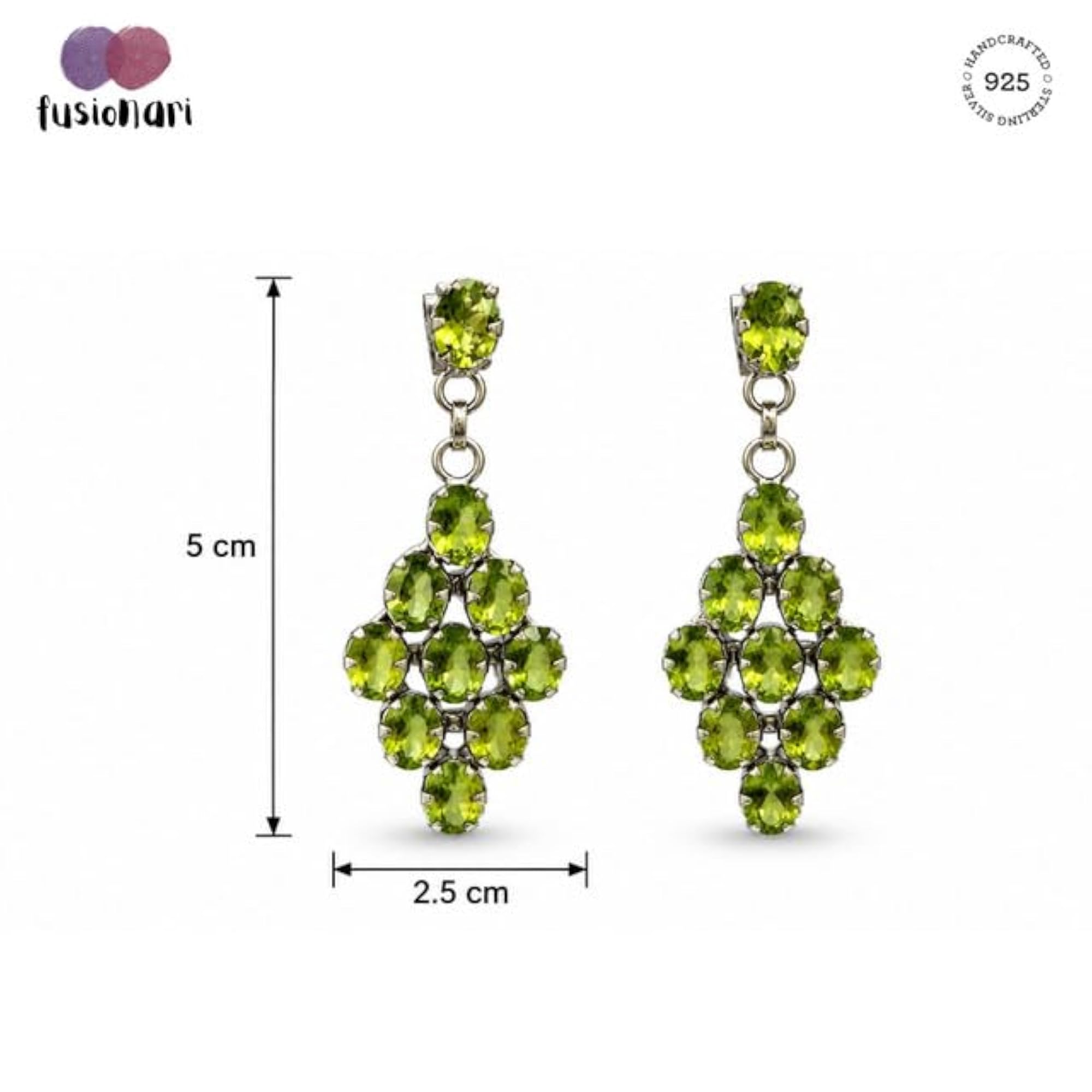 Women's 925 Sterling Silver Diamond Shaped Drop Earrings