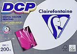 Clairefontaine 1807C Druckerpapier DCP Premium Kopierpapier für farbintensiven Bilderdruck, DIN A4, 21 x 29,7cm, 250g, 1 Ries mit 250 Blatt, Weiß