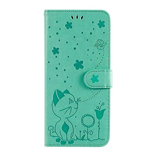 Fansipro Capa para celular carteira Folio Case para XIAOMI MI 10T, capa fina de couro PU premium para MI 10T, 2 espaços para cartão, ajuste agradável, verde