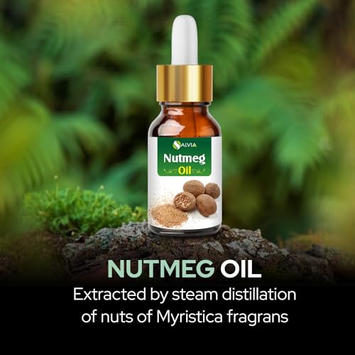 Image of Salvia Nutmeg Oil (Myristica fragrans) Essential Oil for Aromatherapy & DIY Blends - Warm Spicy Oil for Skincare, Massage & Fragrance Use - 15 ml / 0.50 fl oz